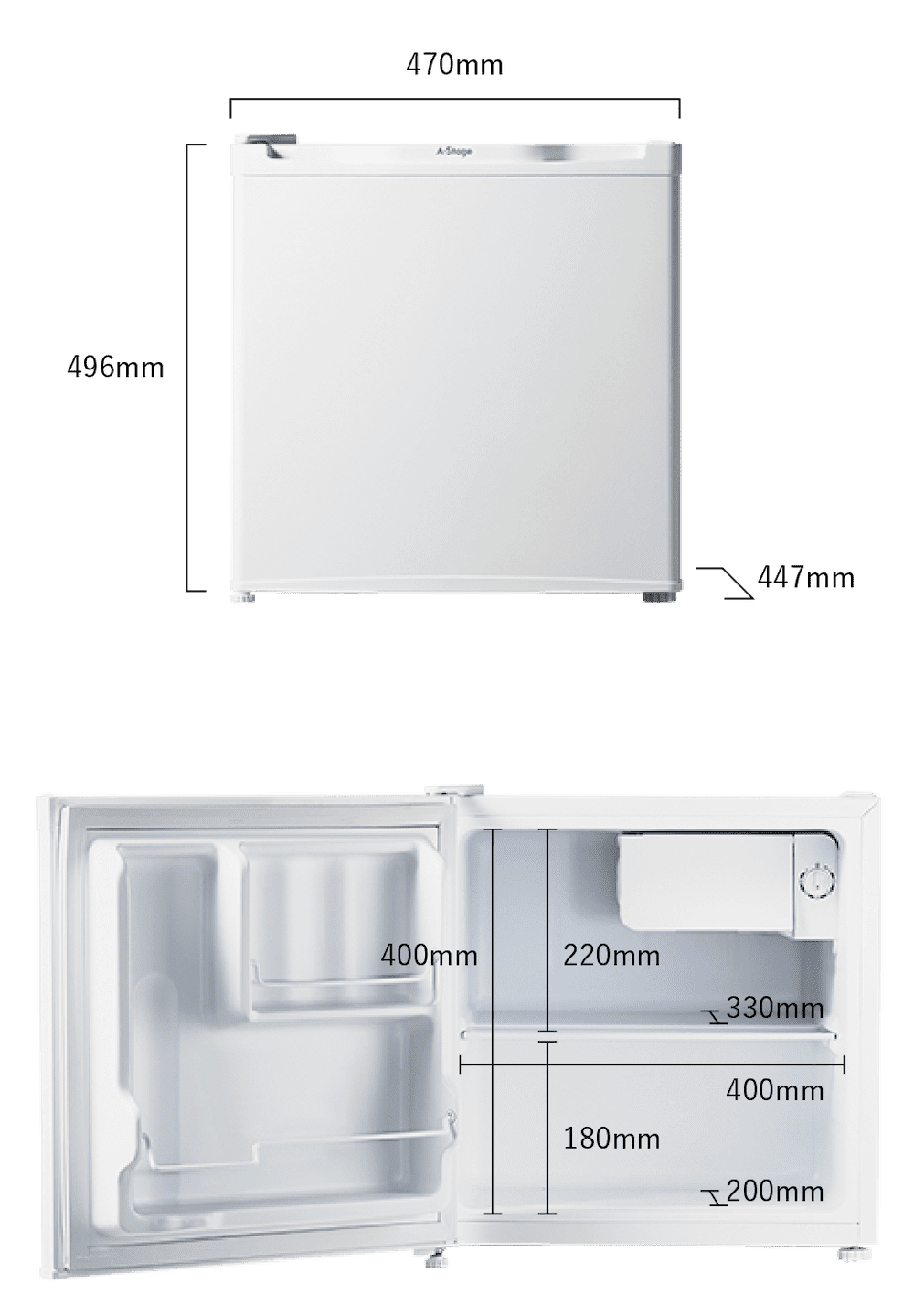 A-stage 1ドア冷蔵庫 46L（AS-46）｜A-Stage inc.