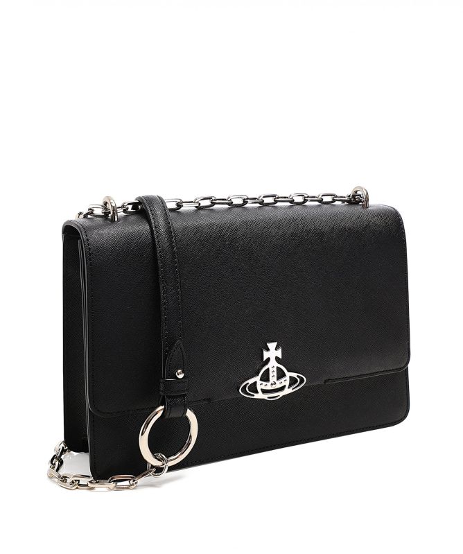 Vivienne Westwood Black Debbie Large Leather Bag | Jules B