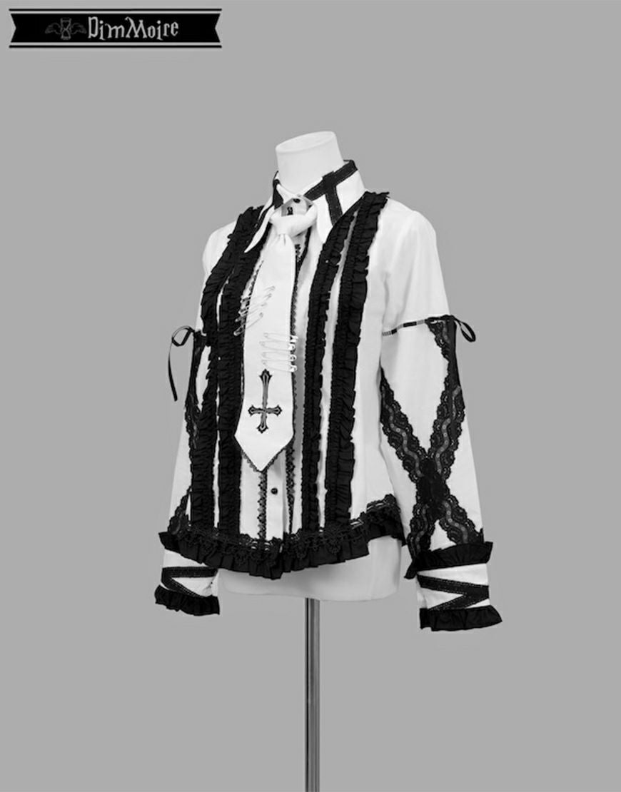 DimMoire【ディムモアール】Gothic学園ブラウス/White×Black