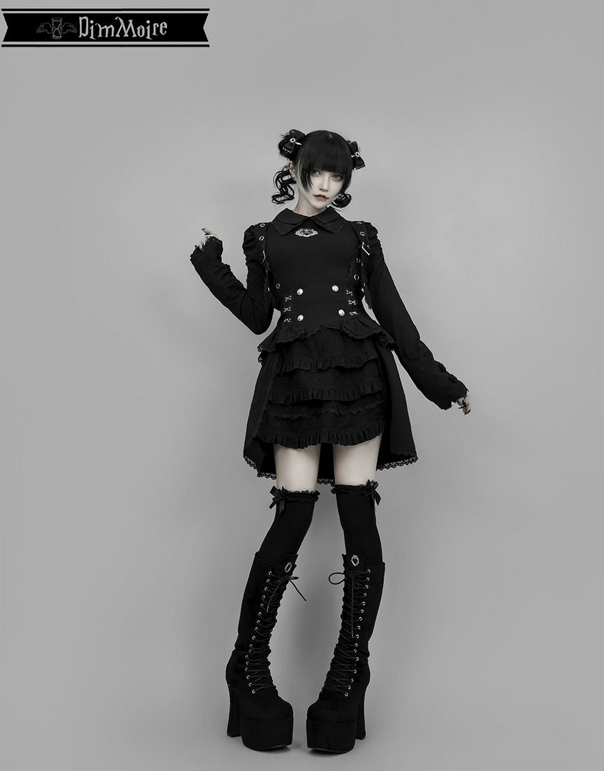 DimMoire【ディムモアール】おすましレース襟トップス/Black