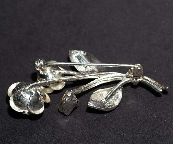 1940-50s英国シルバー ローズ(薔薇)の花束ブローチ|英国アンティーク