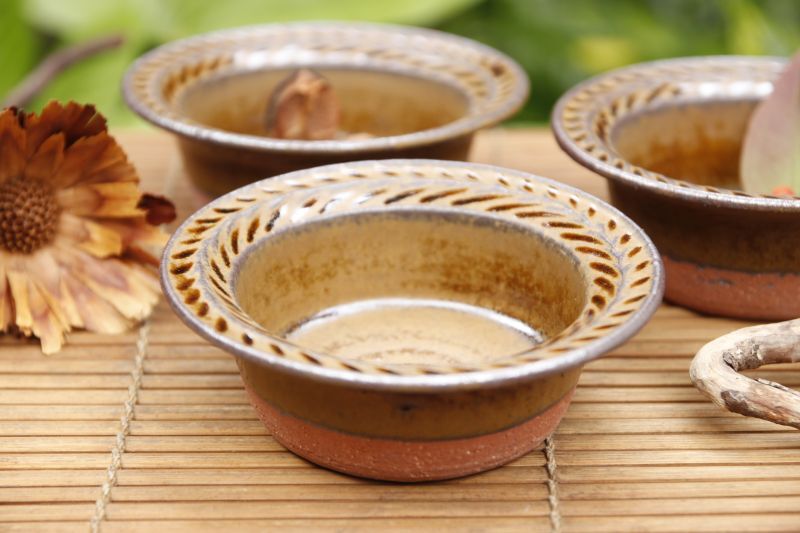 新作 古谷浩一 アメ釉 リーフ耐熱グラタン皿 豆【アソート作品