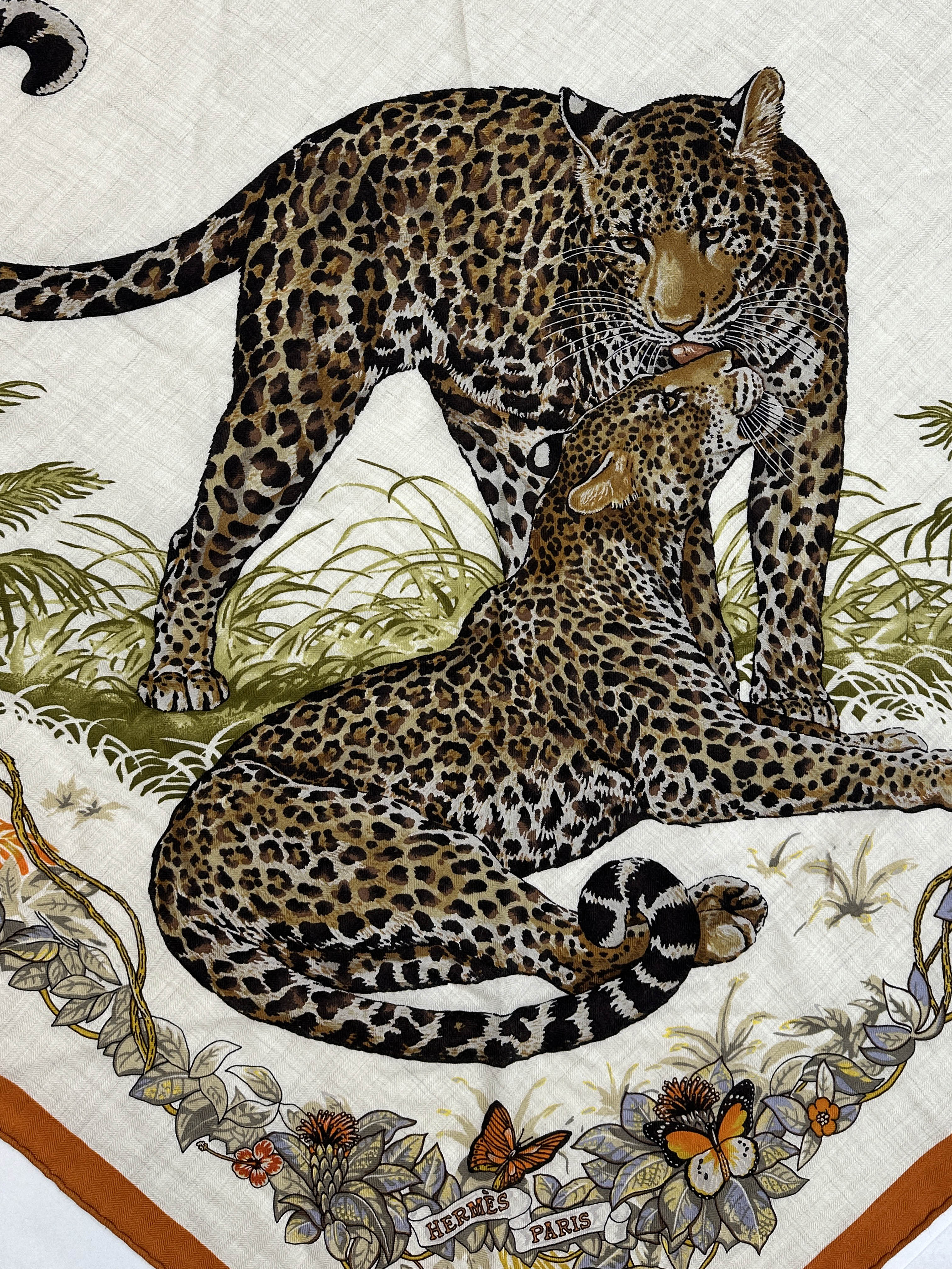 Hermès Jungle Love Cashmere Silk Giant Triangle