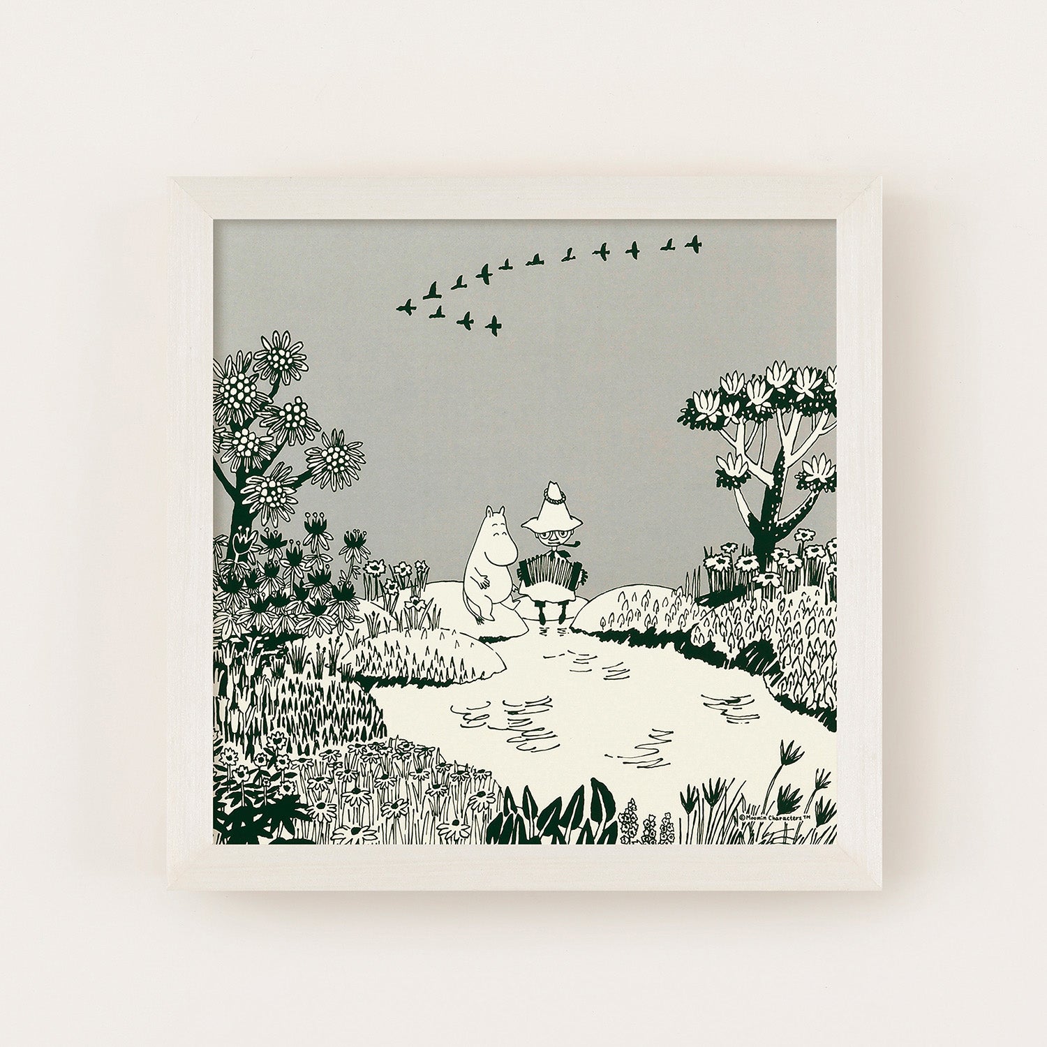 アートポスター | MOOMIN MIZUBENOFUTARI（水辺のふたり）gray