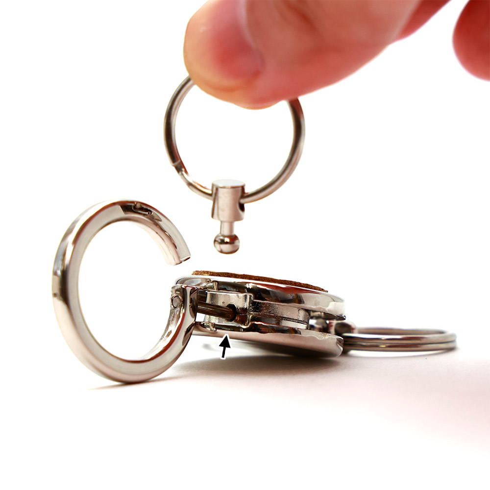 トリプルキーホルダー』(全7色)イタリアンシュリンク/全面のレザーが