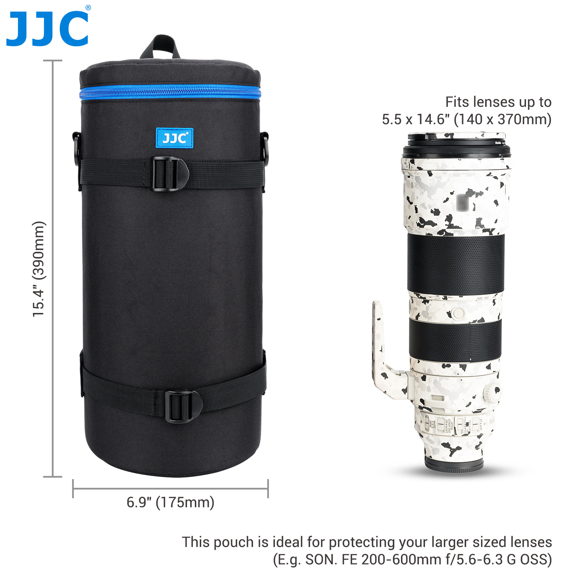 JJC Lens Bag for Tamron SP 150-600mm F5-6.3 Di VC USD, Sony FE 200