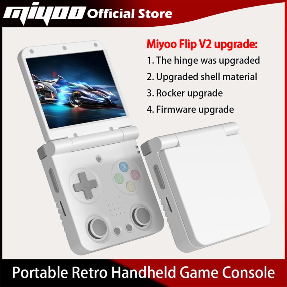MIYOO Flip V2 Handheld Game Console 3.5''IPS Screen Retro Compact
