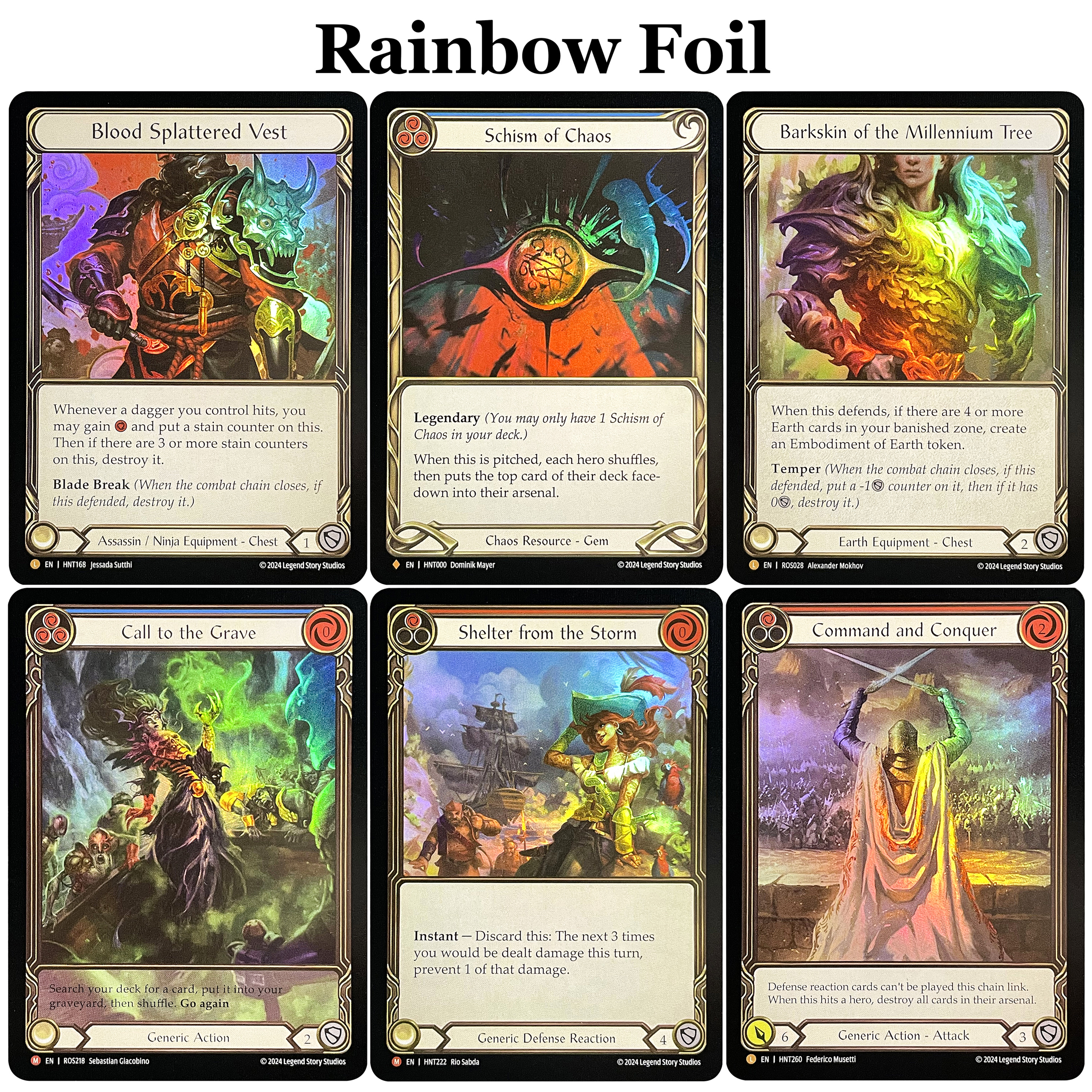 FAB Card Rainbow Foil Proxy Cards Blood Splattered Vest Command