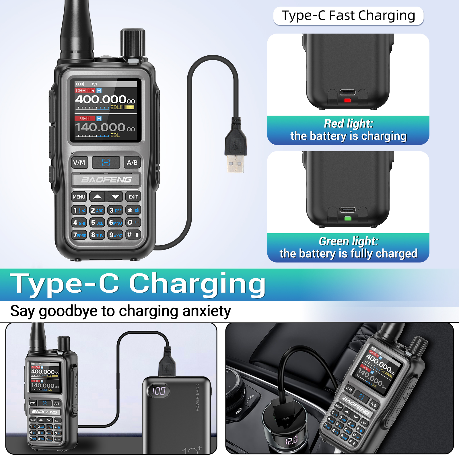 BAOFENG UV-5R ミニトランシーバー フルバンド Bluetooth