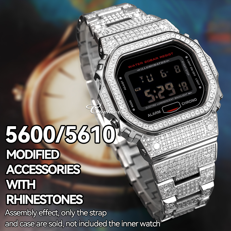Caphter MOD Kit Diamond Inlaid Watch Case Bezel Stainless Steel