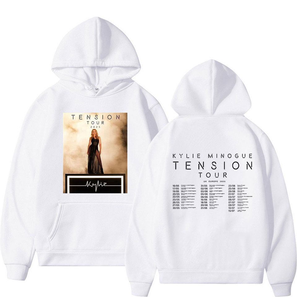 Singer Kylie Minogue Tension World Tour 2025 Print Hoodie Men