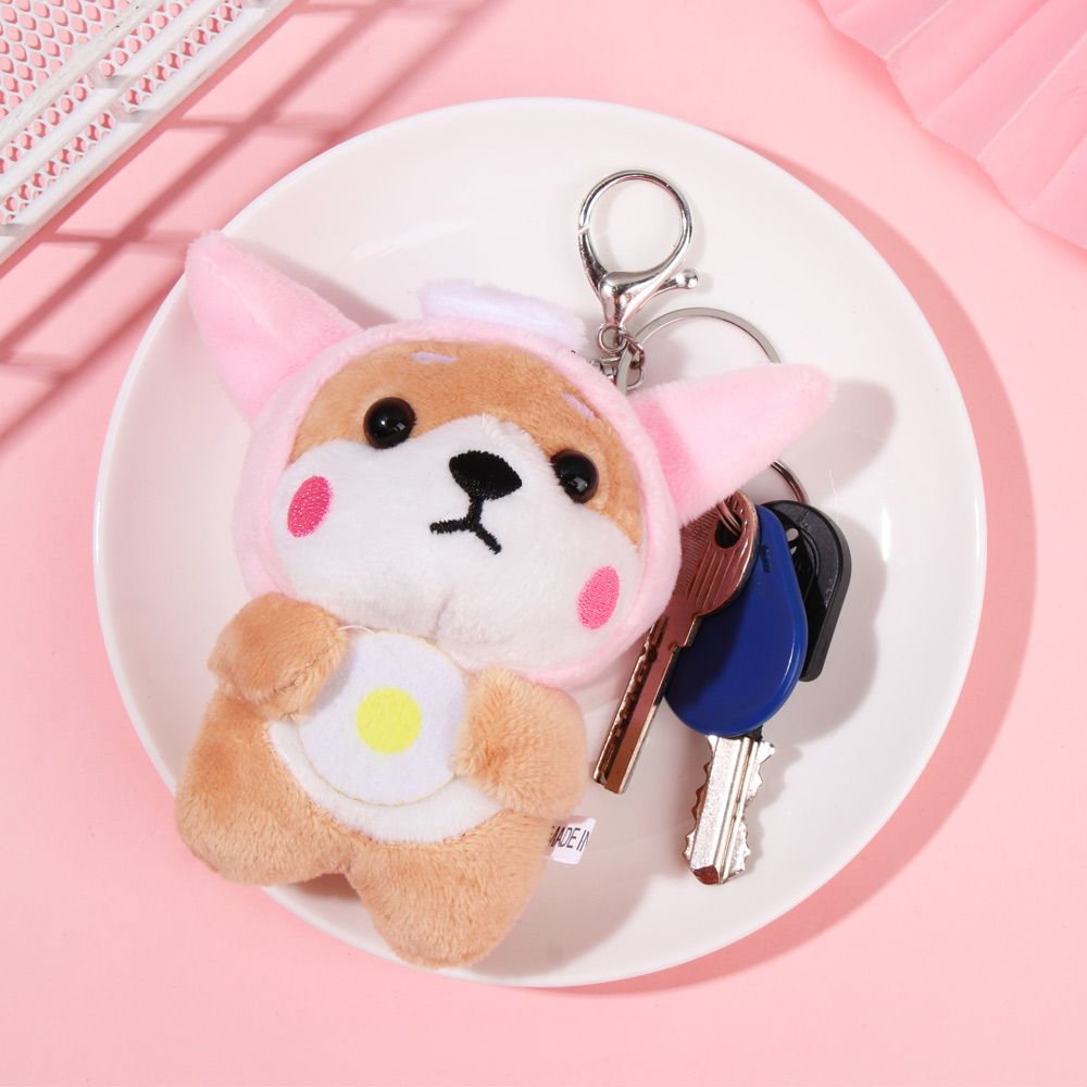 Cute Backpack Shiba Inu Toys Keyring Plush Doll Corgi Key Chain