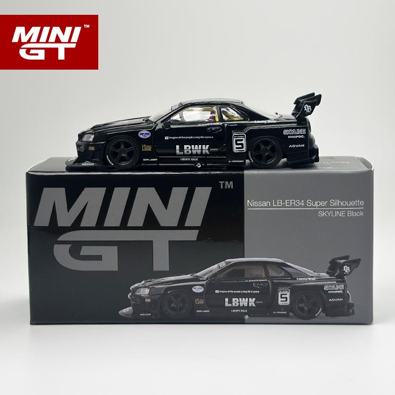 MINIGT 1:64 Nissan LB-ER34 Super Silhouette SKYLINE Black alloy