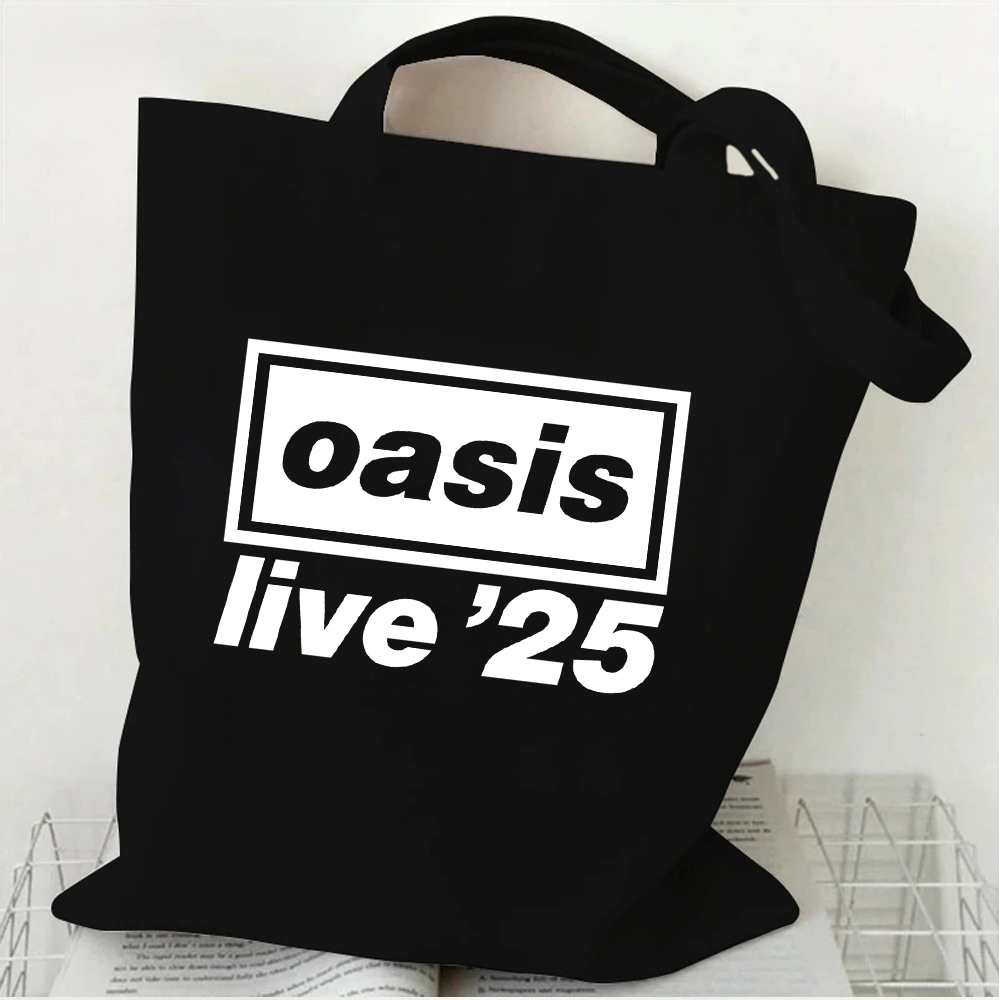 The Oasis Live 25 Tour 2025 Merch Canvas Bag Shopping Canvas