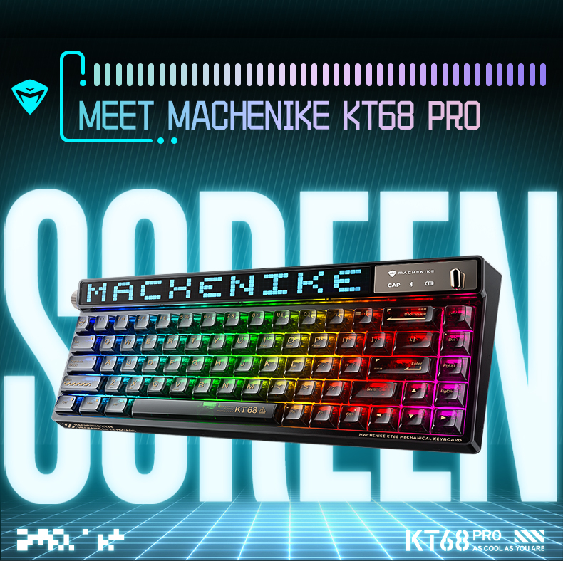 Machenike KT68 Pro Smart Screen RGB Hot-Swappable Mechanical