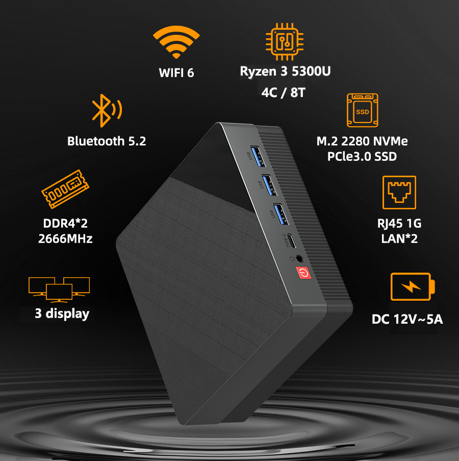 ZXIPCミニPC Ryzen 7 5800H/6600H/7735HS/4500U DDR4 16GB 512GB NVMe