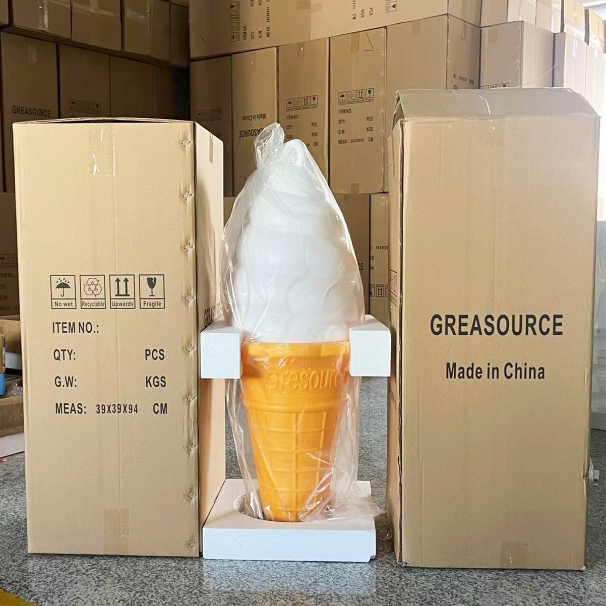 アイスクリームオブジェ LEDライト付き 大きめ アイスクリームオブジェ