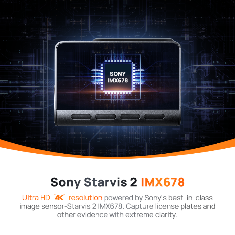 70mai 4K Dash Cam A810 HDR Built-in GPS ADAS 24H Parking 4G