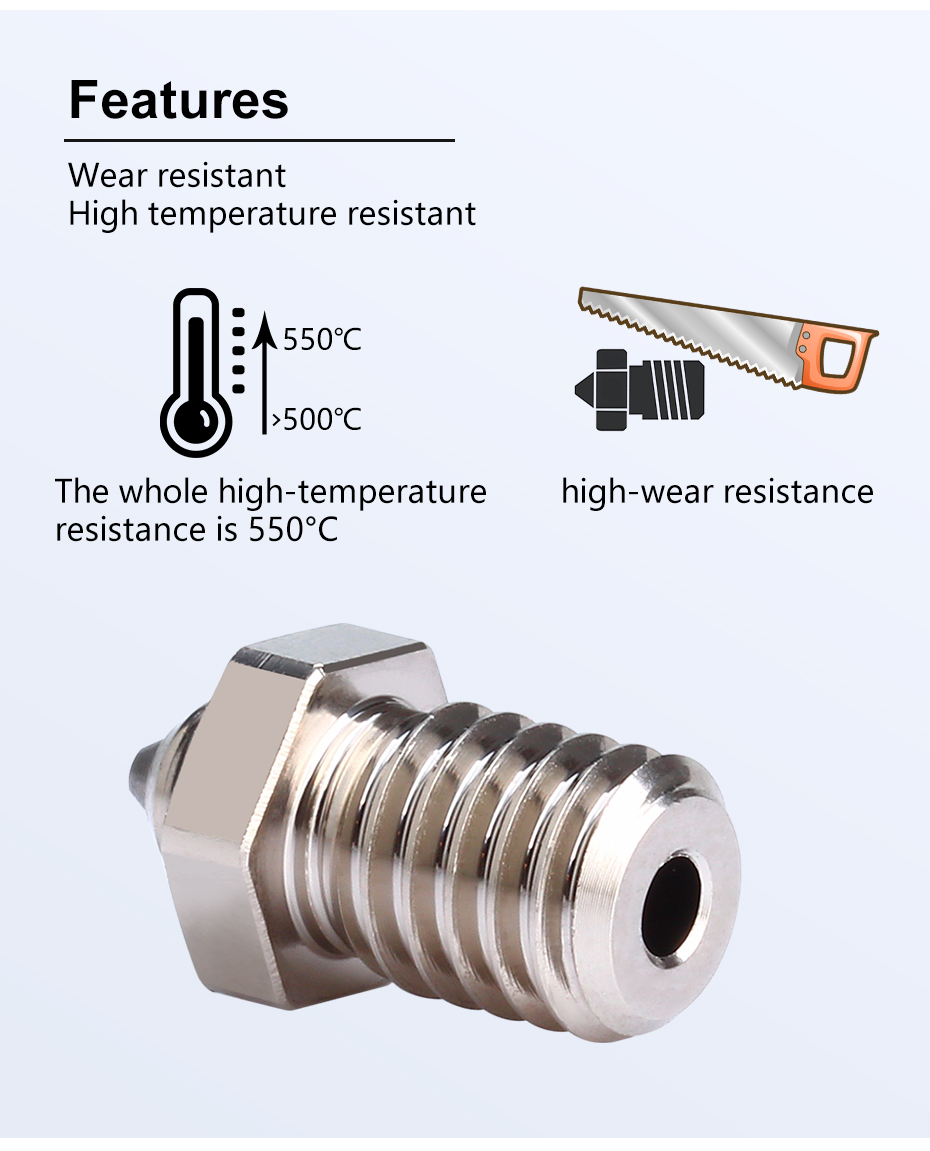 Trianglelab V6 ZSTC Nozzle Tungsten Carbide Copper Plated