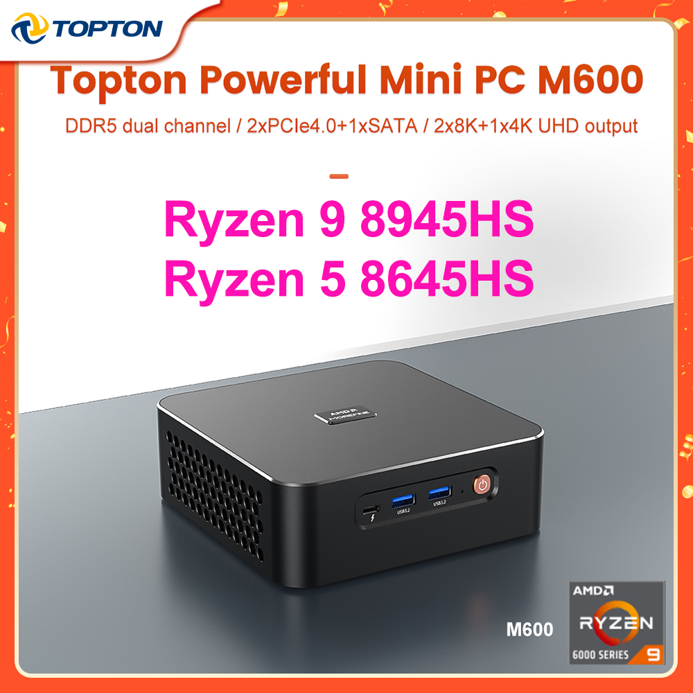 Topton Mini PC AMD Rzyen 9 8945HS 7940HS R5 8645HS DDR5 2x2.5G LAN