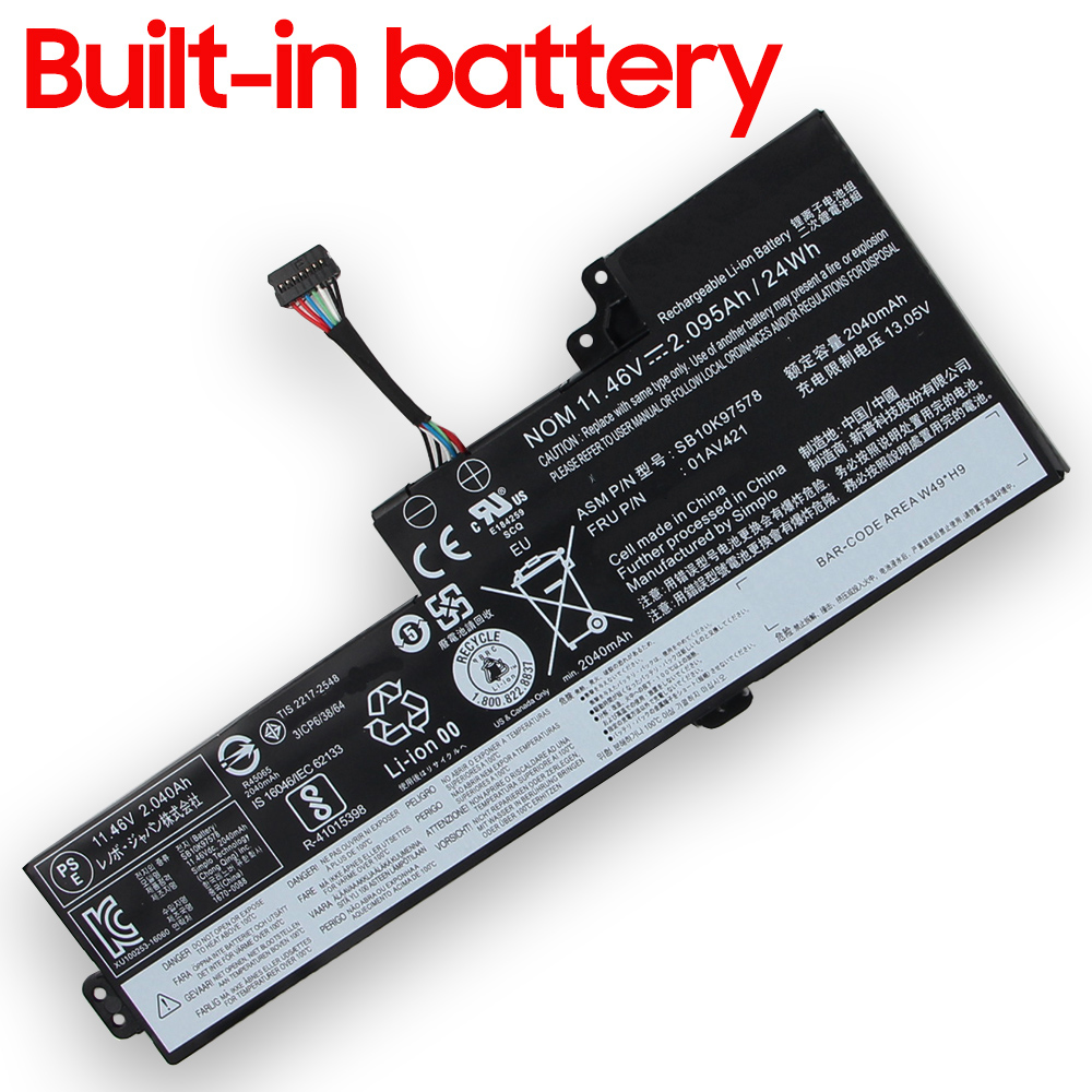 Replacement Battery 61 61+ For Lenovo Thinkpad T580 T570 T470 T480