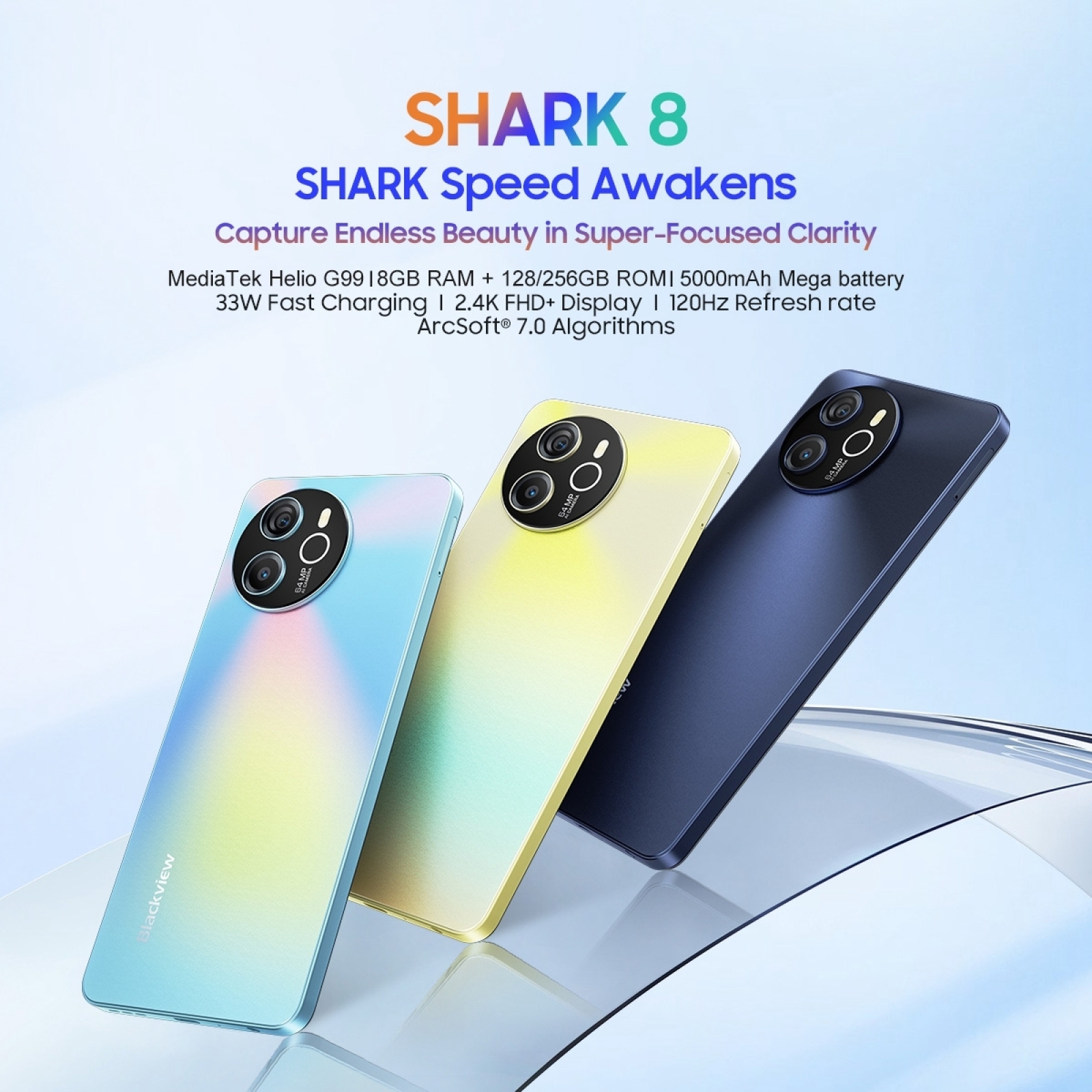 Blackview SHARK 8 Smartphone 16GB+256GB 6.78'' 2.4K Display