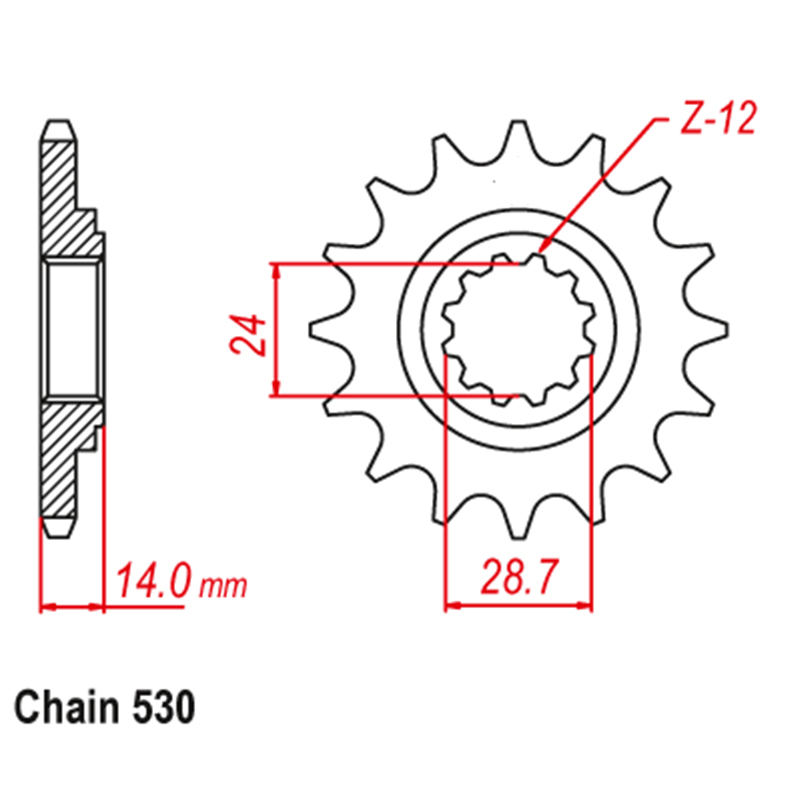 LOPOR 530 CNC 17T 45T Front Rear Motorcycle Sprocket for Kawasaki