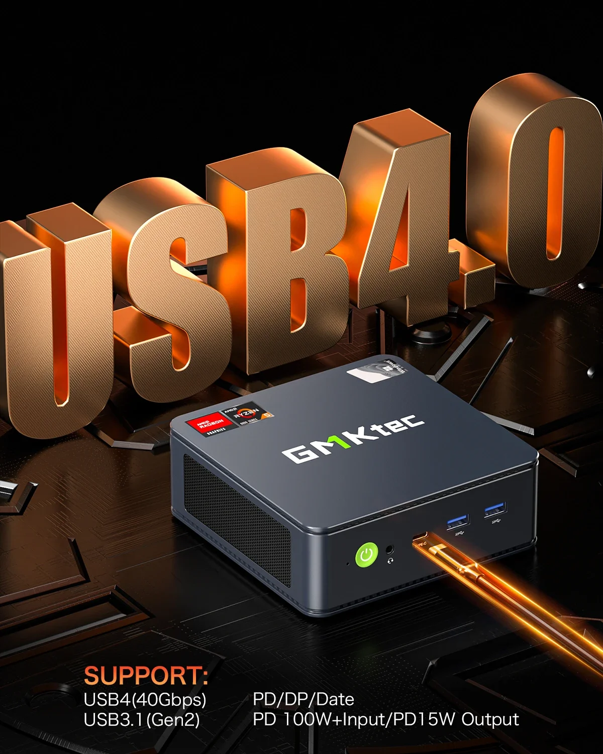 GMKtec M6 Ryzen 5 6600H ミニ PC Windows 11 DDR5 5600Mhz M.2 PCIe