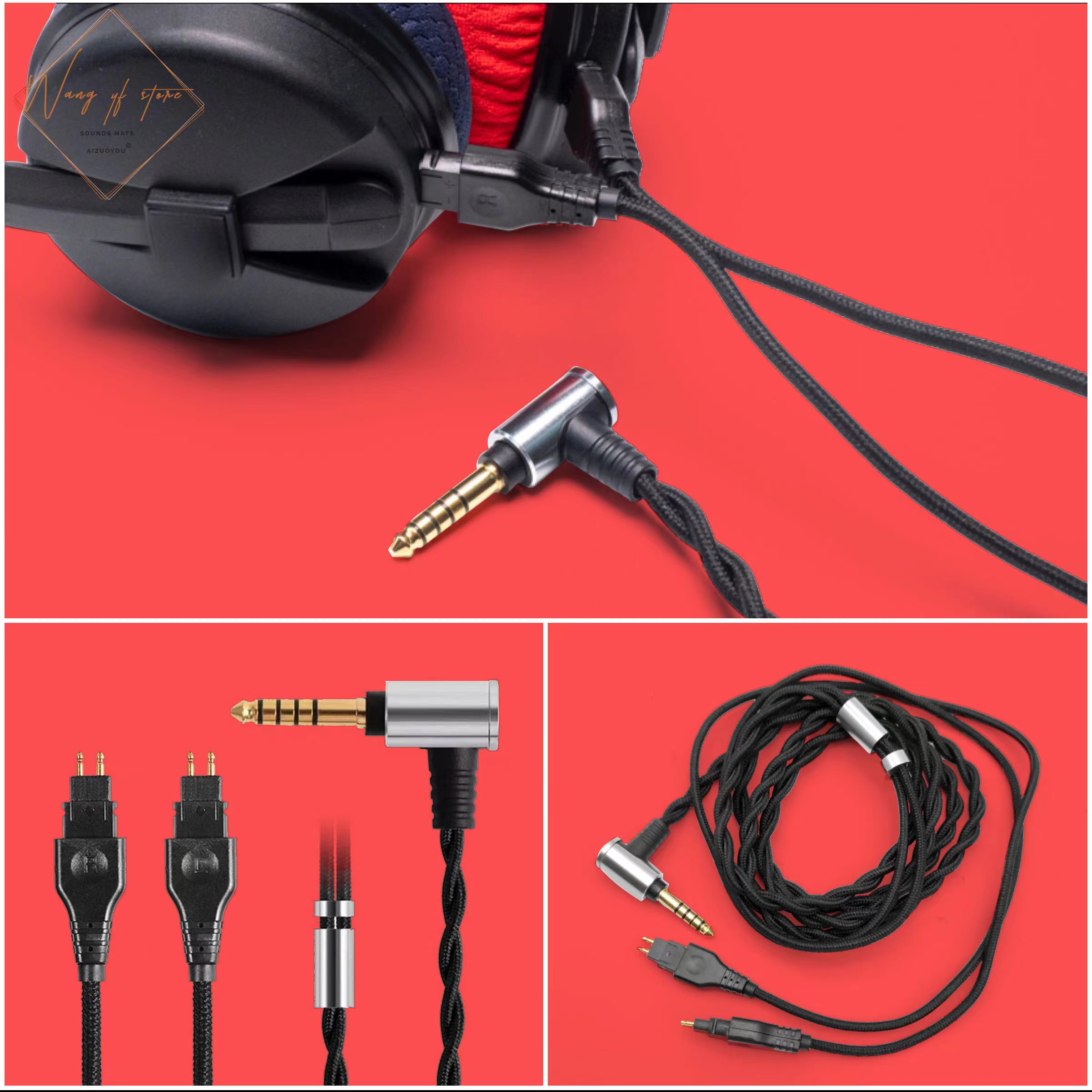 Hifiバランス型オーディオケーブルワイヤー,Sennheiser用,hd25 hd25sp