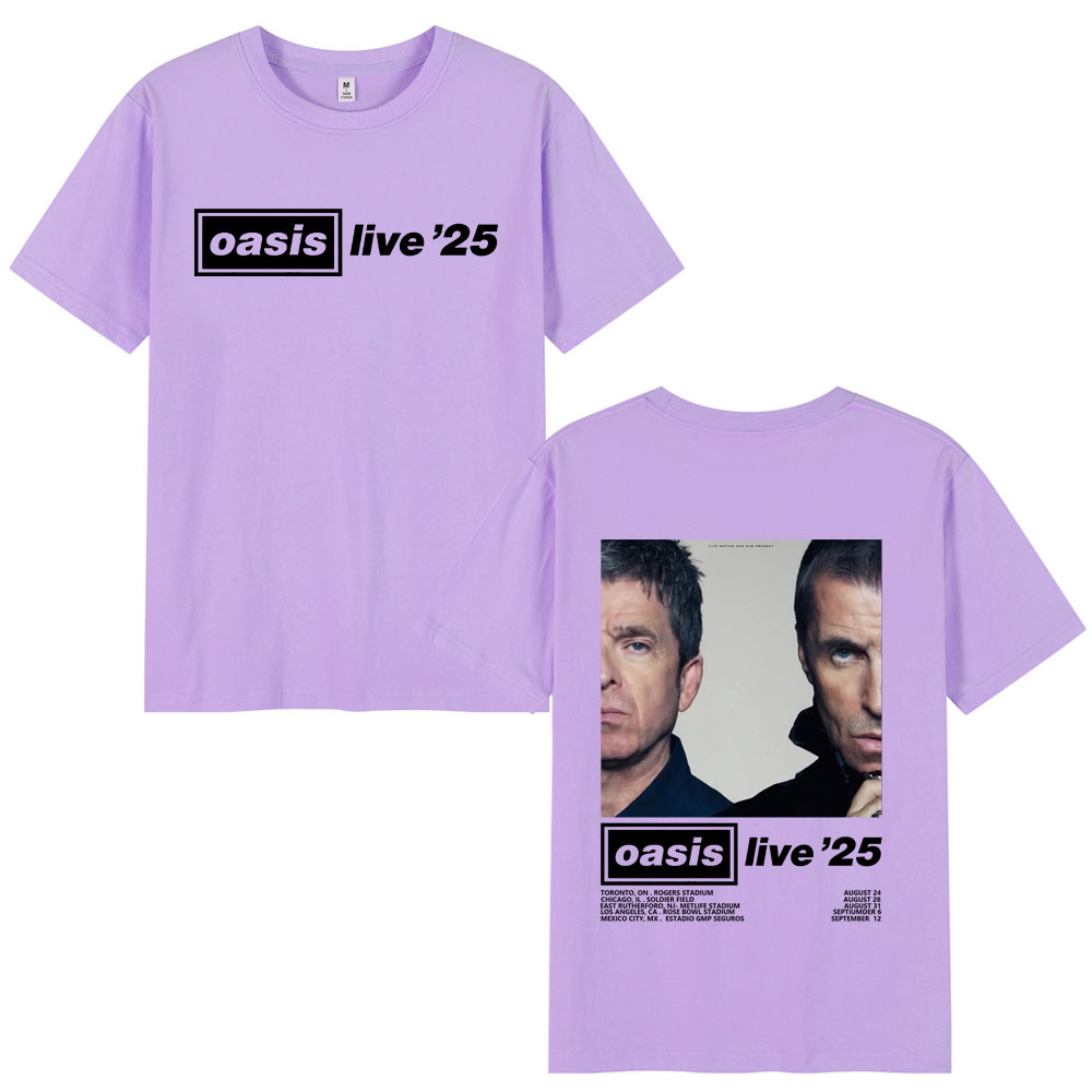 O-Oasis Live 25 Tour T-Shirts British Rock Band T-shirt Mens