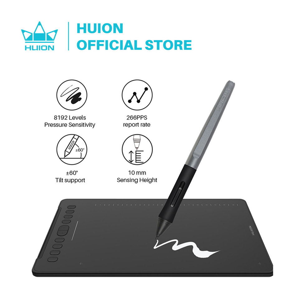HUION H1161 Digital Tablet Graphics Drawing Tablet Battery-free