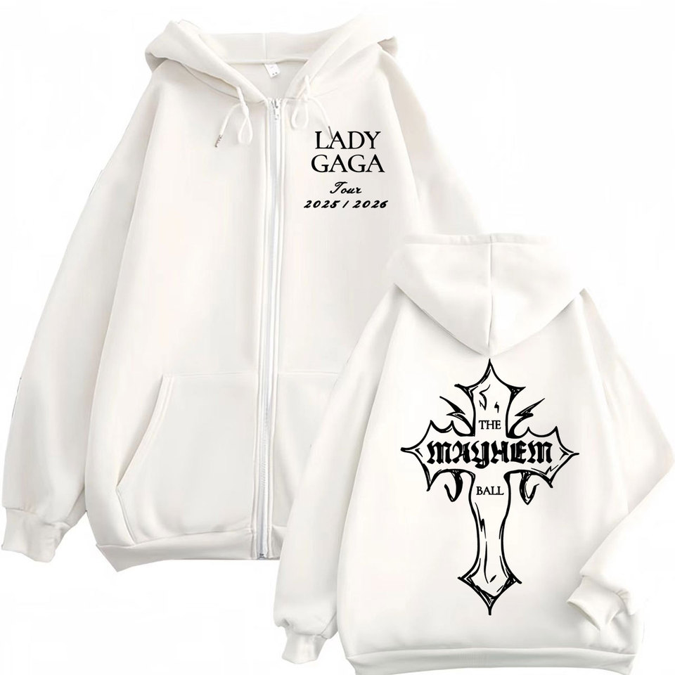 Lady Gaga The Mayhem Ball Tour 2025 Zipper Hoodie Men Women High