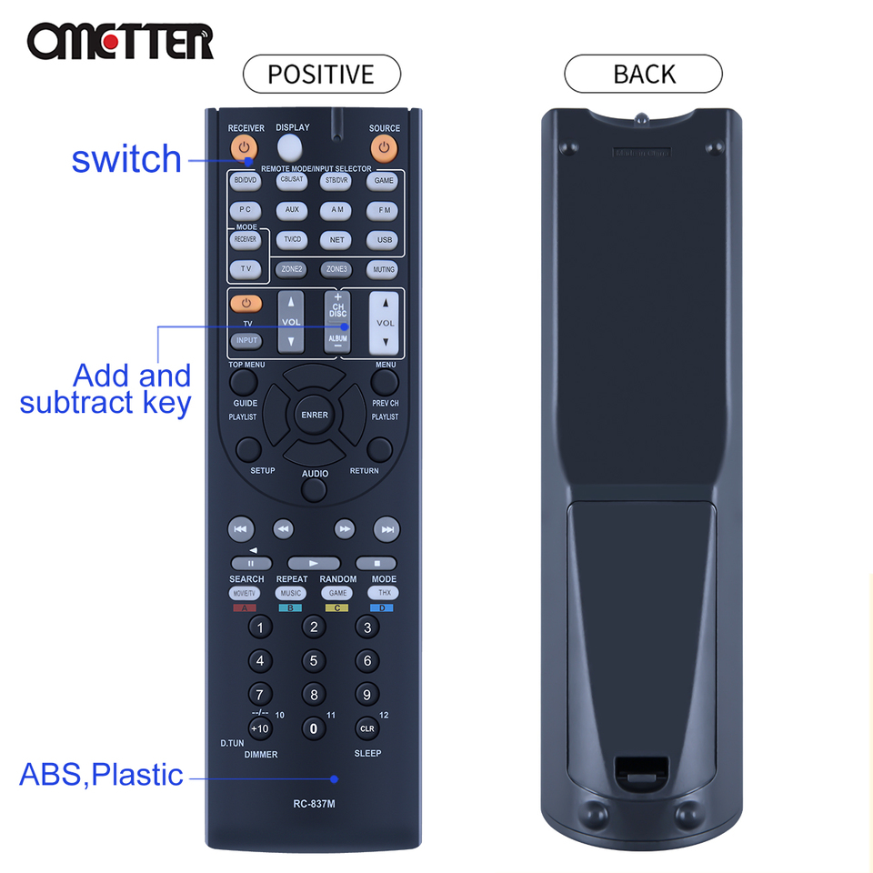 RC-837M RC-866M RC-801M Remote Control Fit for Onkyo AV Receiver