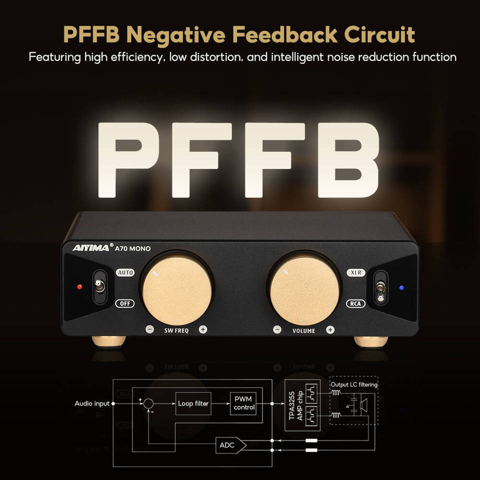 Aiyima-デジタルパワーアンプ、a70モノ、tpa3255、pffbモノ2.0、2.1