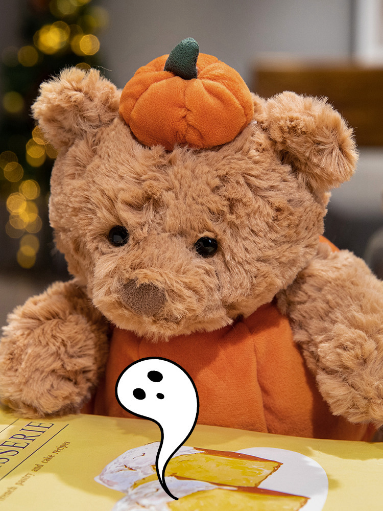 20-30CM Soft Pumpkin Bear, Pumpkin Rabbit Cloak, Eggplant Earmuffs