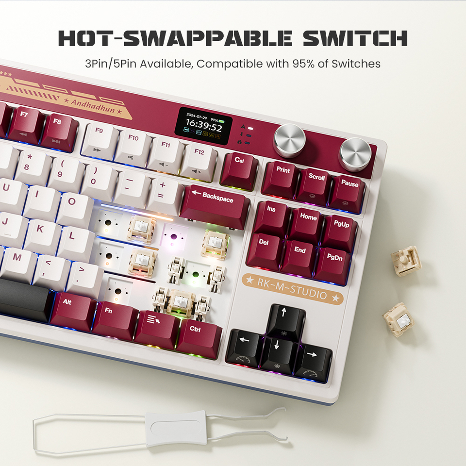 RGB Kludge-ワイヤレスメカニカルゲーミングキーボード,Bluetooth