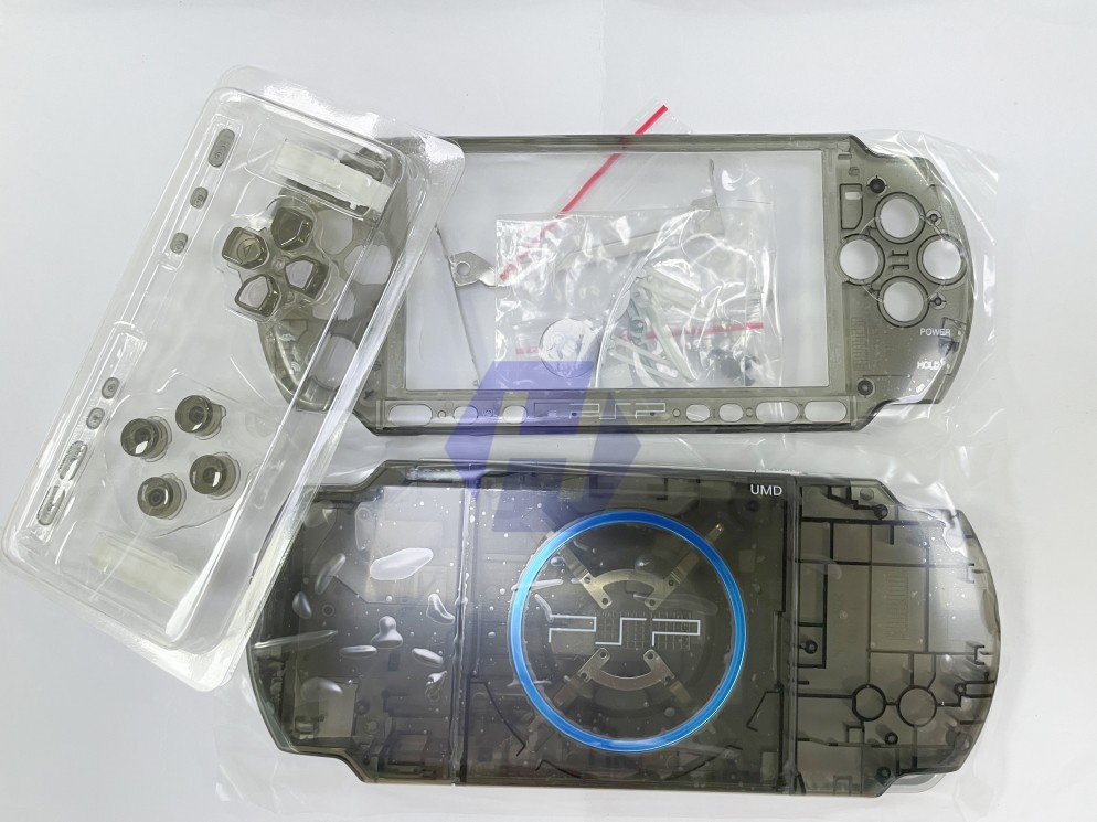 PSP-3000 ブルー 裏蓋無しジンオウガ ストラップ、メモリースティック