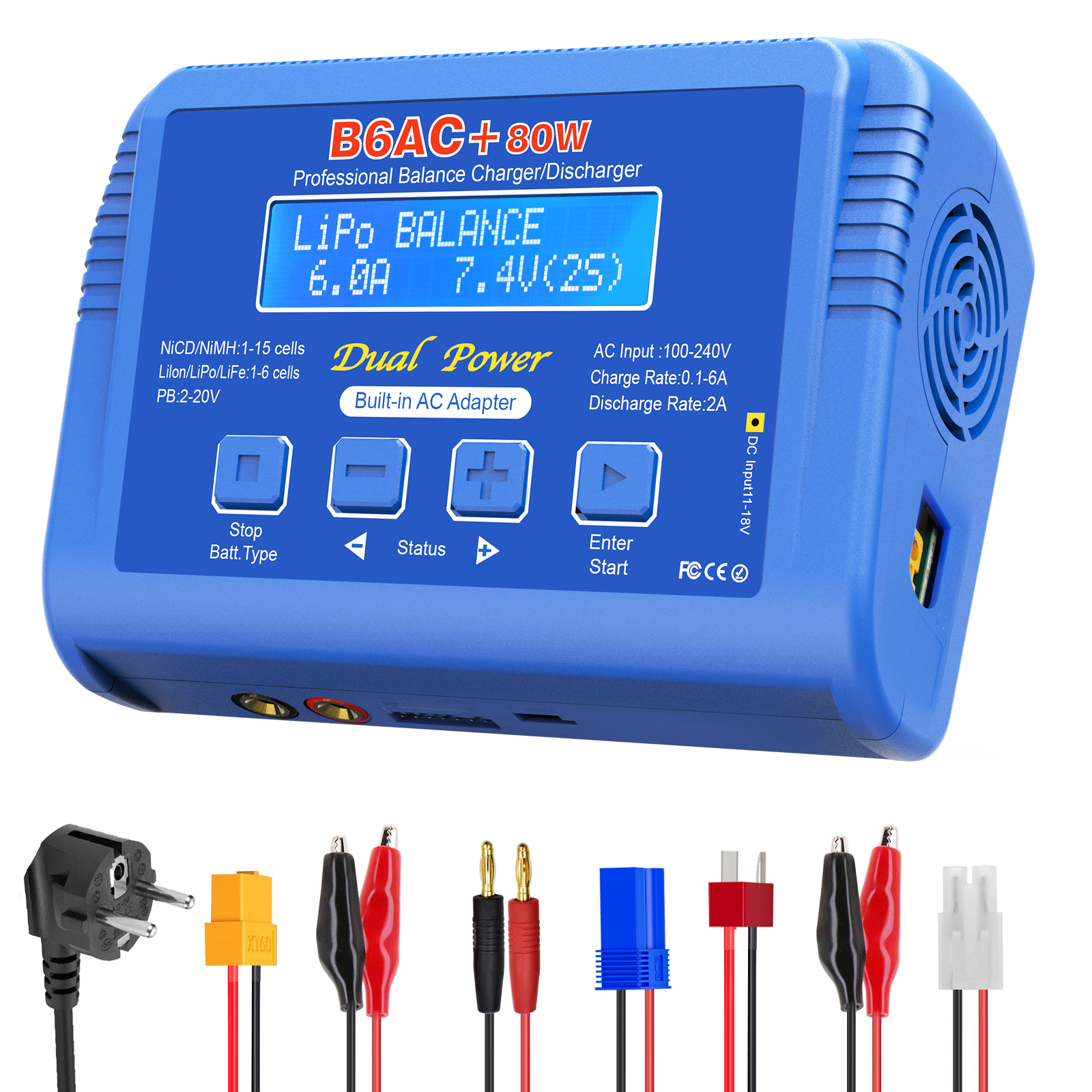 iMAX B6AC+ Battery Charger 15V 6A Built-in Adapter Lipo NiMh Li