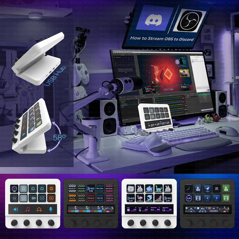 MBox N4 ストリームデッキノブ付き Mirabox StreamDeck LCD ボタン