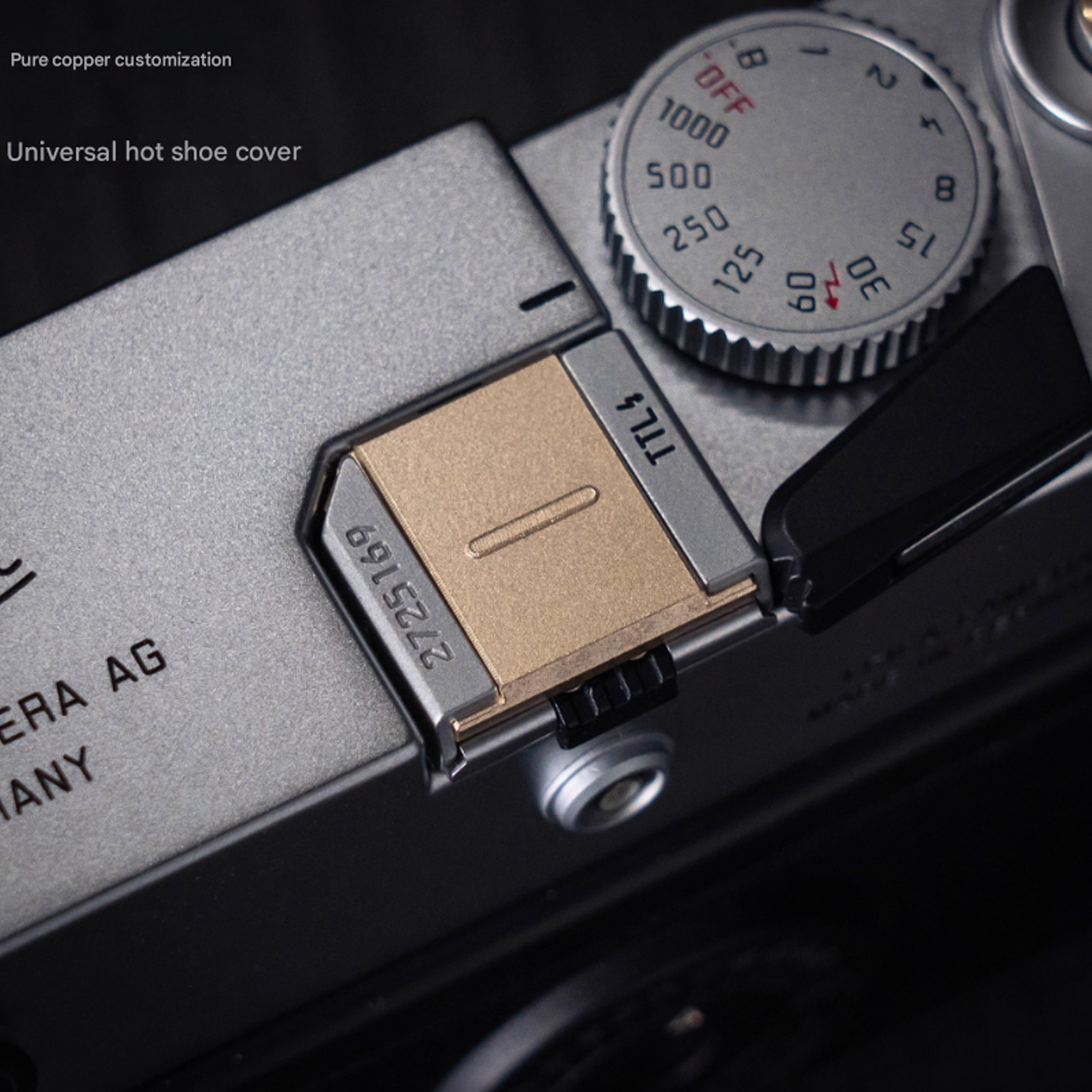 New Universal Hot Shoe Cover for Cameras, Pure Copper Frosted