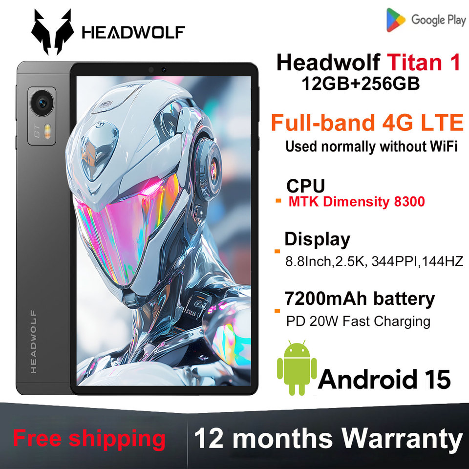 World Premiere Headwolf TiTan1 4G LTE Tablet MTK Dimensity 8300