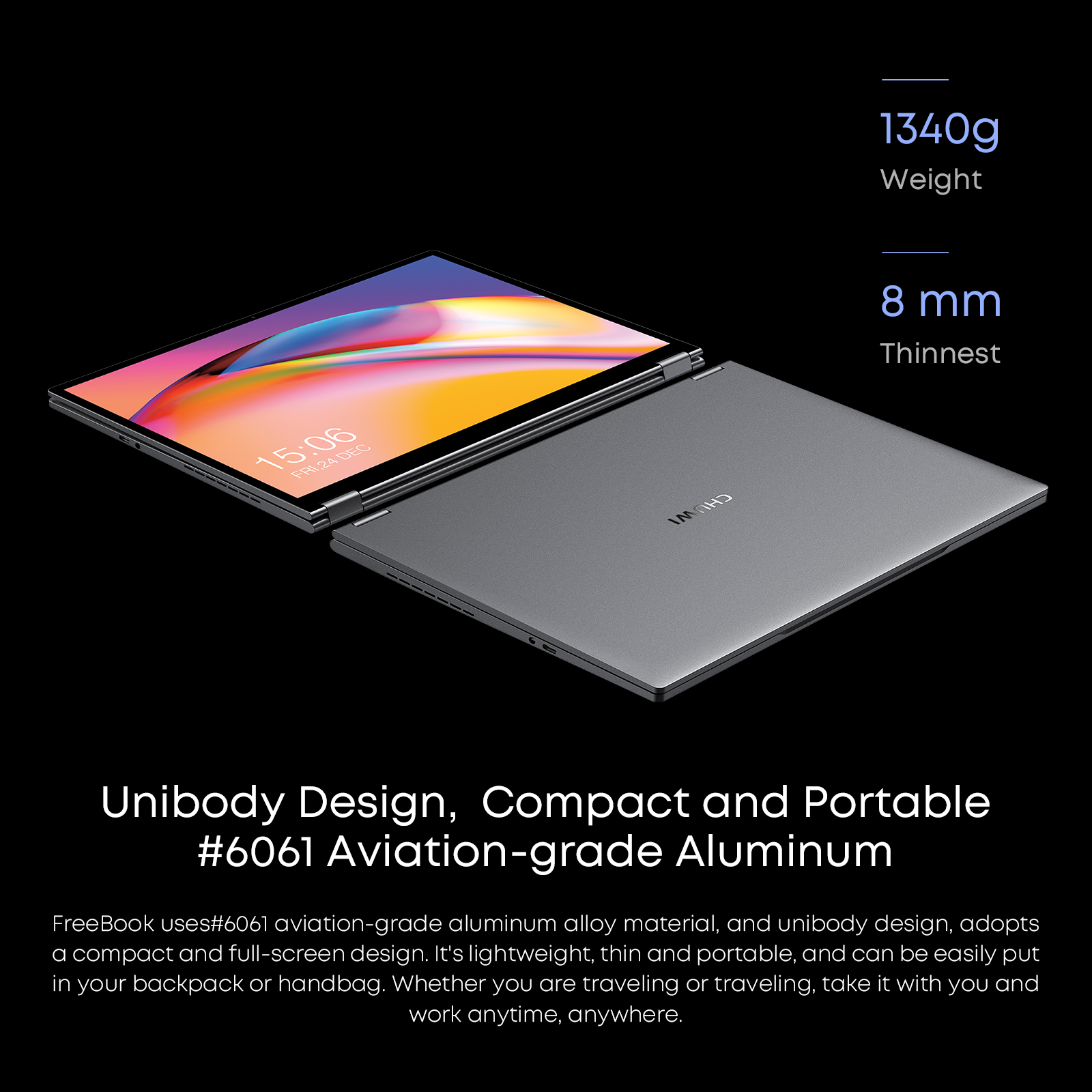 CHUWI FreeBook Laptop Intel N150 Quad Core 16GB LPDDR5 512G SSD