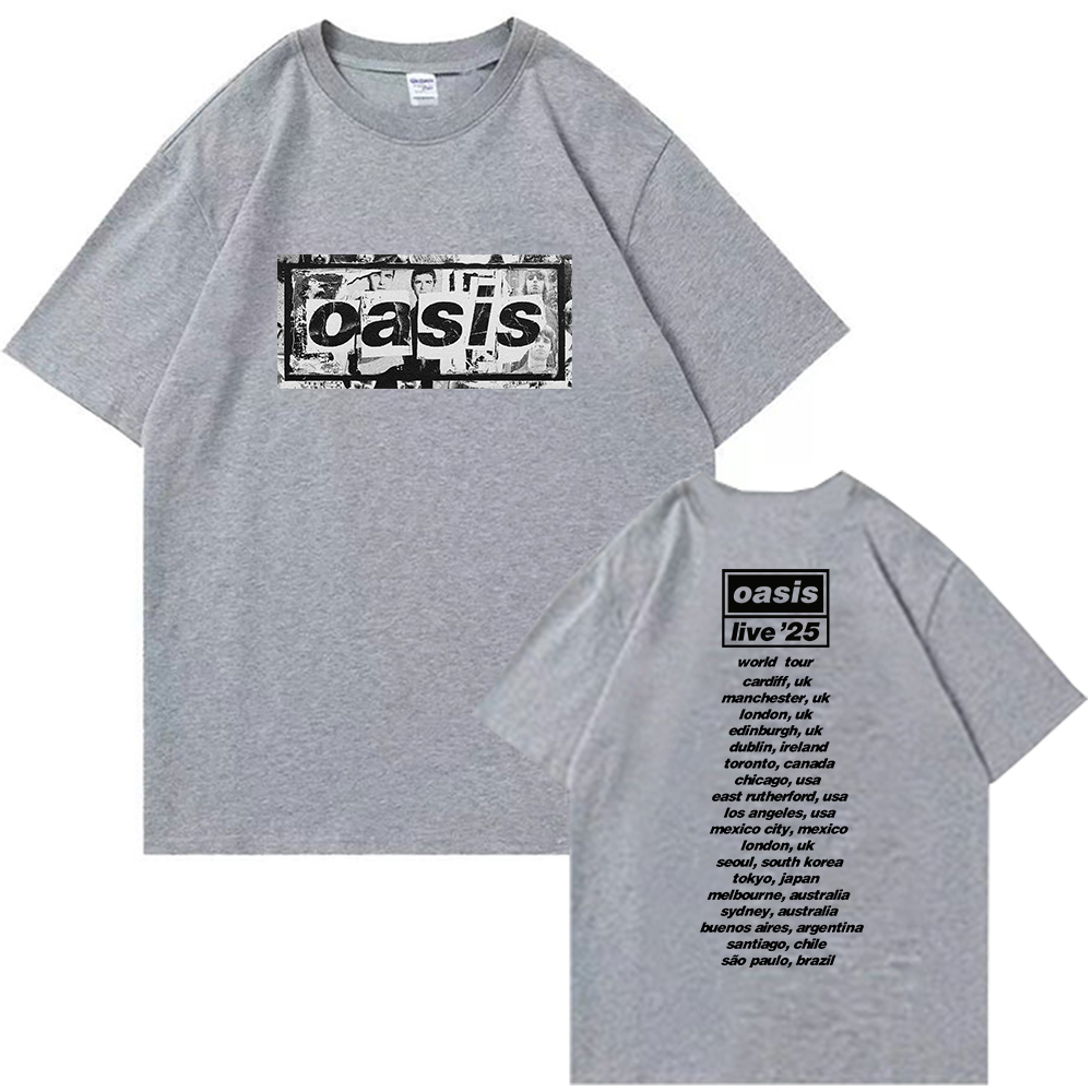 Oasis Reunion Tour 2025 T-shirt Harajuku O-neck Oasis Live 25 Tour
