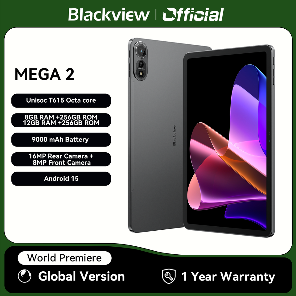Blackview MEGA 2 Tablet PC 12'' 2K FHD+ Display Unisoc T615 12GB+