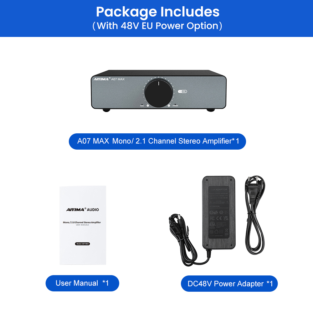 オーディオパワーアンプAIYIMA-A07 MAX tp3255,ステレオサウンド,2.0x2