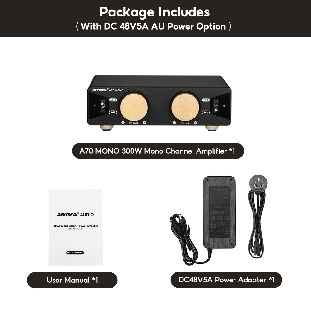 AIYIMA A70 MONO TPA3255 PFFB mono 2.0/2.1/5.1/7.1 Power Amplifier