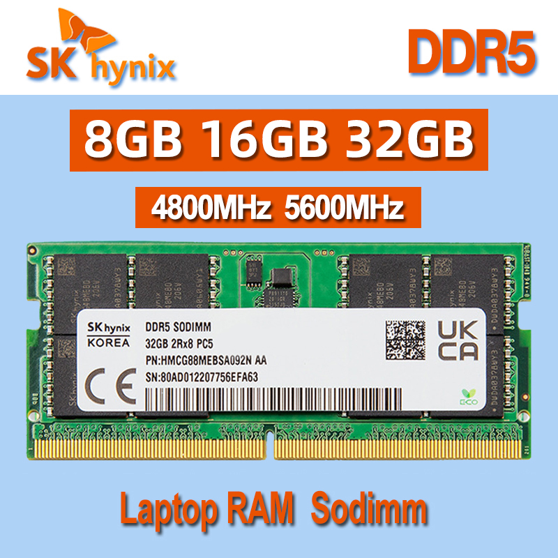 SK hynix RAM DDR5 8GB 16GB 32GB 4800MHz 5600MHz Laptopk Memory