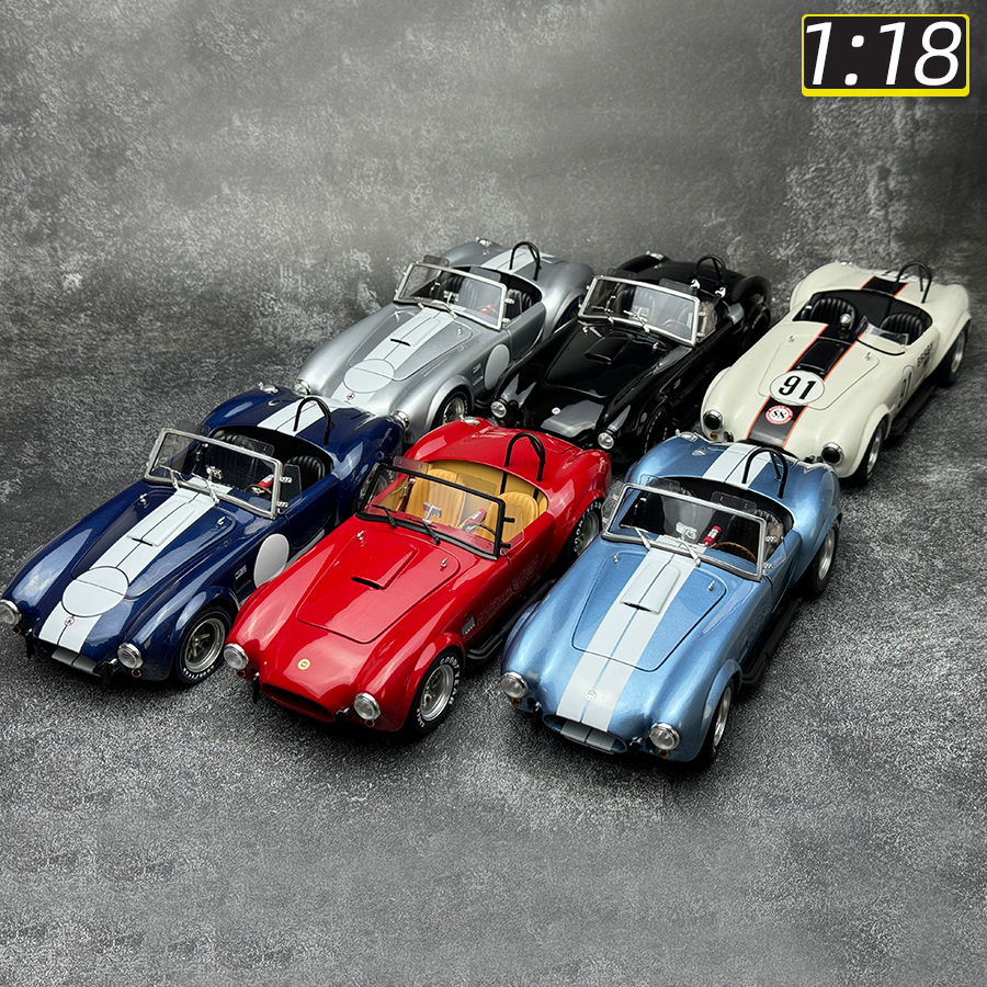 KYOSHO-Modelo de carro de liga, 1:18, Shelby Cobra 427 S/C, Carro