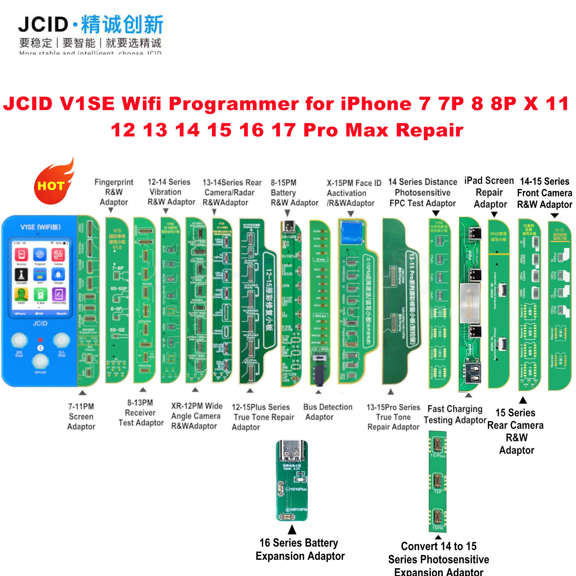 JC V1SE Wifi Programmer for iPhone 11 12 13 14 15 16 17Pro Max