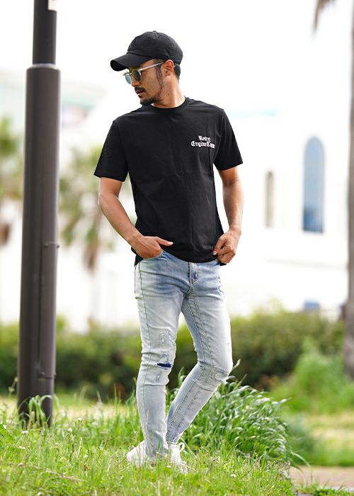 L/インディゴダメージデニムロングパンツ | adamsJUGGLER（アダムス